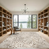 Distressed Beige Leopard Spot Area Rug
