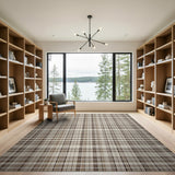 Brown and Tan Brown Tan Plaid Rustic Area Rug