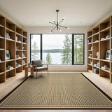 Tan Geometric Trellis Lattice Area Rug
