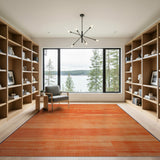 Orange Horizontal Stripe Geometric Area Rug