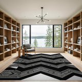 Bold Heritage Tribal Black White Area Rug