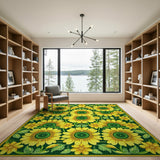 Vibrant Sunflower Garden Area Rug