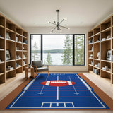 Blue and Teal Football Field Area Rug