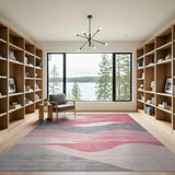 Abstract Area Pink Wave Abstract Area Rug
