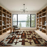 Southwestern Crosses Terracotta Pots Rug