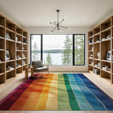 Vibrant Rainbow Vertical Stripe Area Rug