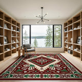 Ornate Red Green Traditional Persian Area Rug