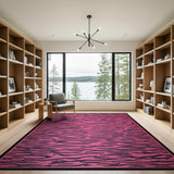 Vibrant Pink Zebra Stripe Woven Area Rug