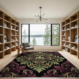 Purple Gold Ornate Floral Vintage Area Rug