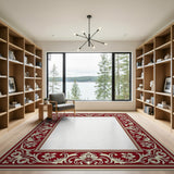 Ornate Border Ornate Red Floral Border Area Rug