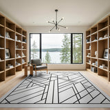 Modern Geometric Black White No. 24 Area Rug