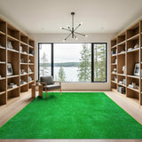 Vibrant Green Textured Geometric Area Rug