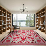 Pink Traditional Persian Blush Pink Floral Persian Area Rug