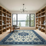 Indigo Blue Persian Medallion Area Rug