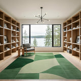 Green Geometric Abstract Area Rug