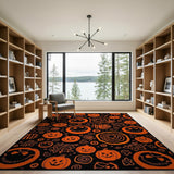 Spooky Halloween Jack-o-Lantern Area Rug