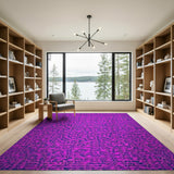 Vibrant Pink Scribble Abstract Area Rug