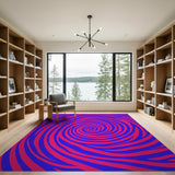 Hypnotic Pink Blue Swirl Area Rug