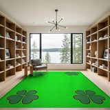 Lucky Dotted Four-Leaf Clover Green Area Rug