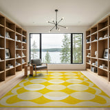 Sunny Yellow Oval Geometric Area Rug