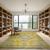 Vibrant Yellow Southwestern Geometric Rug