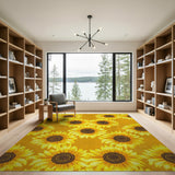 Vibrant Sunflower Yellow Area Rug