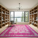 Pink Alphabet Kids Cartoon Rug