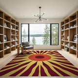 Radiant Sunburst Geometric Modern Area Rug