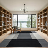Stripe Bold Black White Geometric Stripe Area Rug