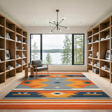 Southwestern Geometric Southwestern Orange Geometric Area Rug