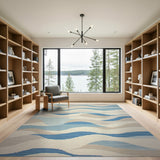 Blue Wave Coastal Area Rug