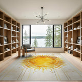 Golden Sun Mandala Distressed Vintage Rug