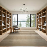 Textured Beige Striped Woven Area Rug