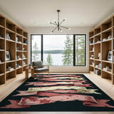 Distressed Pink Ribbon Banners Area Rug