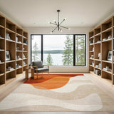 Flowing Orange Wave Area Rug