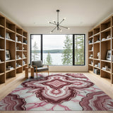 Pink Pink Agate Geode Crystal Area Rug