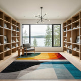 Vibrant Multi-Color Geometric Abstract Area Rug