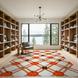 Orange Pumpkin Trellis Area Rug