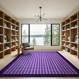 Purple Purple Gingham Checkered Area Rug