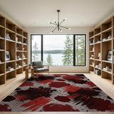 Bold Red Splatter Abstract Area Rug