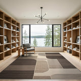 Grey Modern Grey Geometric Area Rug