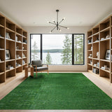 Lush Green Grass Texture Shag Rug