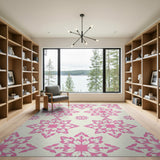Pink Starburst Floral Area Rug