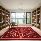 Elegant Red Persian Rose Area Rug
