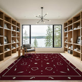 Red Chicken Motif Heritage Area Rug