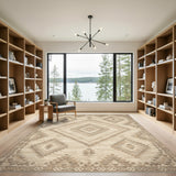 Beige Southwestern Diamond Area Rug