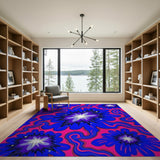 Psychedelic Cosmic Flower Burst Area Rug