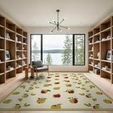 Whimsical Apple Orchard Fruit Pattern Rug