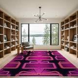 Pink Neon Book Marquee Area Rug