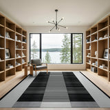 Bold Black and White Bold Black White Geometric Stripe Area Rug